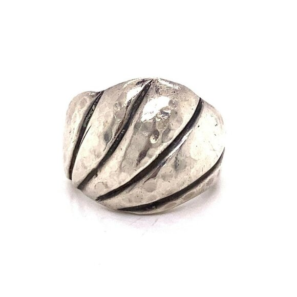 VTG Estate Sterling Silver Hammered Size 6.75 Ring! 141 - Picture 4 of 7